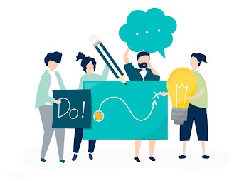 Character illustration of people holding crea.. | Free stock vector - 480872