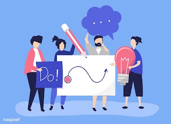 Character illustration of people holding crea.. | Free stock vector - 480874