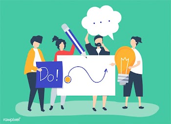 Character illustration of people holding crea.. | Free stock vector - 480877