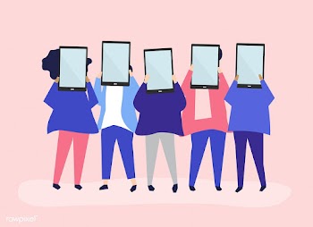 Character illustration of people holding digi.. | Free stock vector - 534639