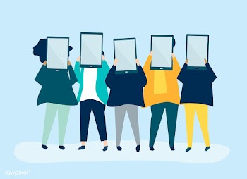 Character illustration of people holding digi.. | Free stock vector - 534640