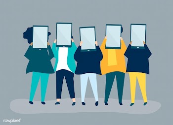 Character illustration of people holding digi.. | Free stock vector - 534641