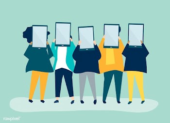 Character illustration of people holding digi.. | Free stock vector - 534651