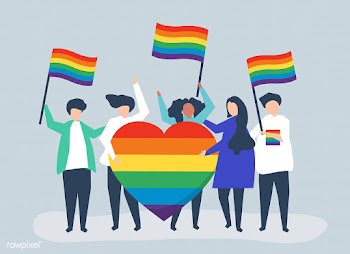 Character illustration of people holding LGBT.. | Free stock vector - 478556