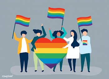 Character illustration of people holding LGBT.. | Free stock vector - 479654