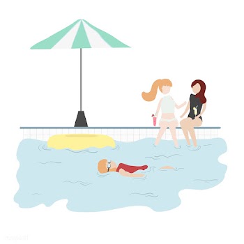 Character illustration of people in the pool | Free stock vector - 384946