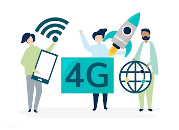Character illustration of people with 4g icon | Free stock vector - 478911