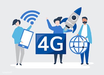 Character illustration of people with 4g icon | Free stock vector - 478940