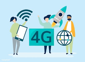 Character illustration of people with 4g icon | Free stock vector - 479723