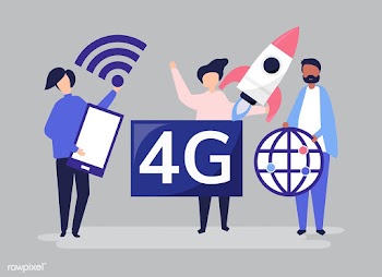 Character illustration of people with 4g icon | Free stock vector - 479728