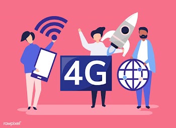 Character illustration of people with 4g icon | Free stock vector - 480990