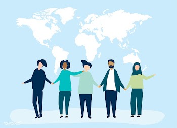 Character illustration of people with a world.. | Free stock vector - 479353