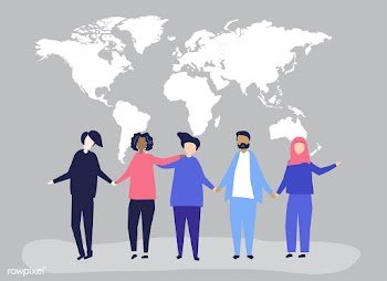 Character illustration of people with a world.. | Free stock vector - 479357