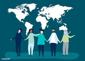 Character illustration of people with a world.. | Free stock vector - 480147