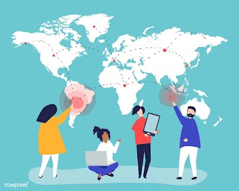 Character illustration of people with global .. | Free stock vector - 478825