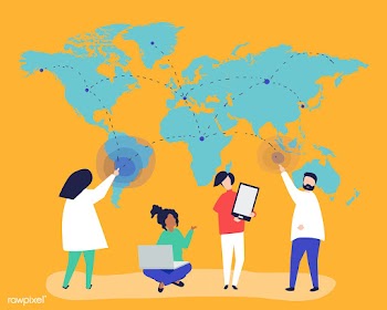 Character illustration of people with global .. | Free stock vector - 478828