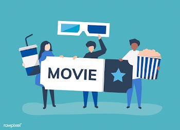 Character illustration of people with movies .. | Free stock vector - 480769