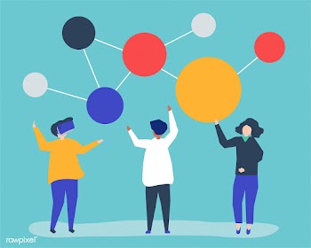 Character illustration of people with network.. | Free stock vector - 478411