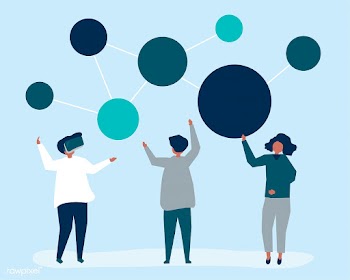 Character illustration of people with network.. | Free stock vector - 479436