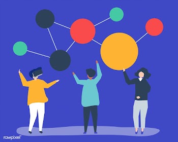 Character illustration of people with network.. | Free stock vector - 480416