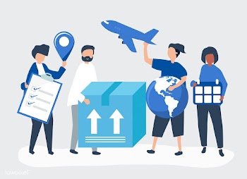 Character illustration of people with package.. | Free stock vector - 478759