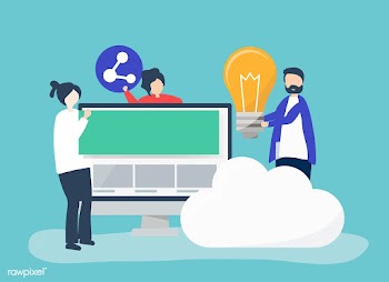 Character illustration of people with technol.. | Free stock vector - 478274