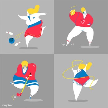 Character illustration of sport players | Free stock vector - 456591