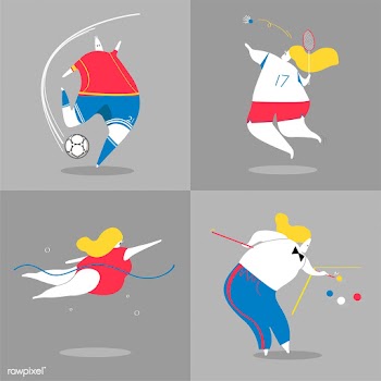 Character illustration of sport players | Free stock vector - 456598
