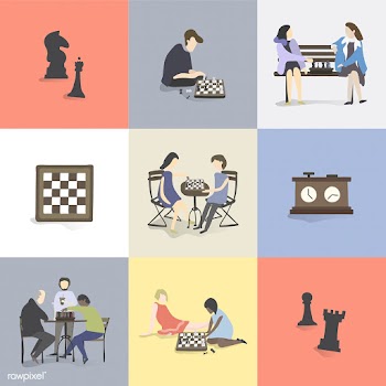 Character illustration set of chess icons and.. | Free stock vector - 384864