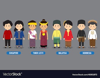 character in different national costumes