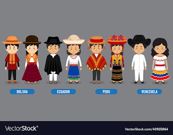character in different national costumes