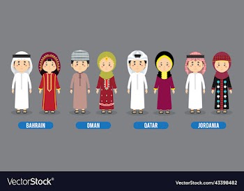 character in different national costumes