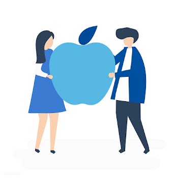 Character of a couple holding an apple illust.. | Free stock vector - 455284