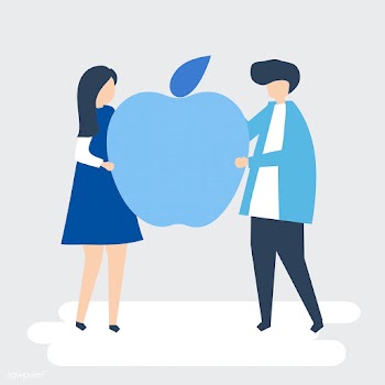 Character of a couple holding an apple illust.. | Free stock vector - 455300
