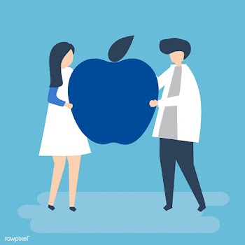 Character of a couple holding an apple illust.. | Free stock vector - 455313