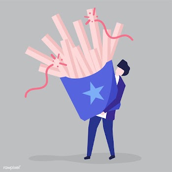 Character of a guy holding French fries illus.. | Free stock vector - 454467