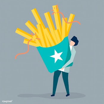 Character of a guy holding French fries illus.. | Free stock vector - 454471
