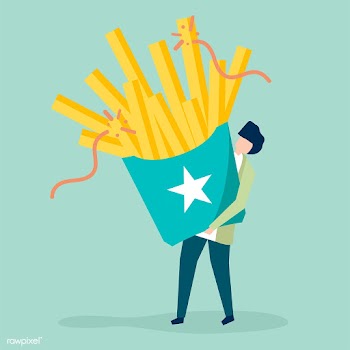Character of a guy holding French fries illus.. | Free stock vector - 454474