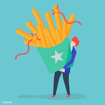 Character of a guy holding French fries illus.. | Free stock vector - 454495