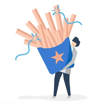 Character of a guy holding French fries illus.. | Free stock vector - 454514