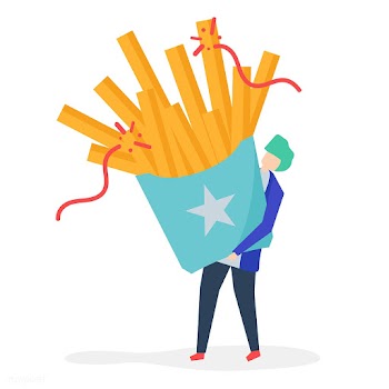Character of a guy holding French fries illus.. | Free stock vector - 454515