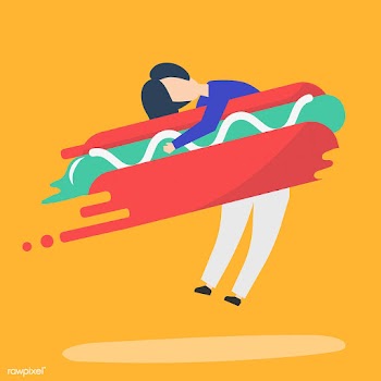 Character of a man hugging a fast food hotdog.. | Free stock vector - 456328