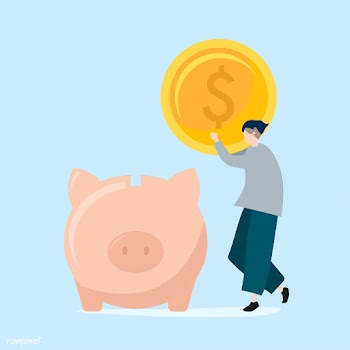 Character of a man saving money in a piggy ba.. | Free stock vector - 455121