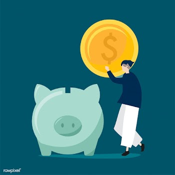 Character of a man saving money in a piggy ba.. | Free stock vector - 455135