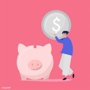 Character of a man saving money in a piggy ba.. | Free stock vector - 455171
