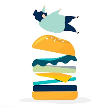 Character of a person falling on a giant hamb.. | Free stock vector - 456266