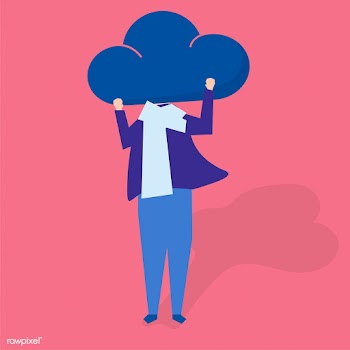 Character of a person with a cloud as a head .. | Free stock vector - 455648