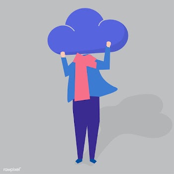Character of a person with a cloud as a head .. | Free stock vector - 455650