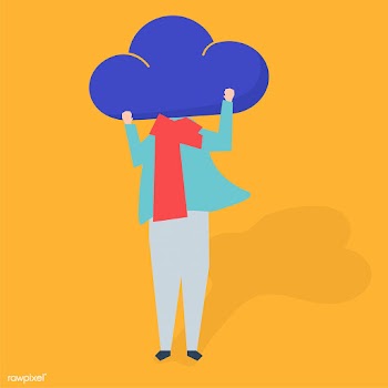 Character of a person with a cloud as a head .. | Free stock vector - 455656