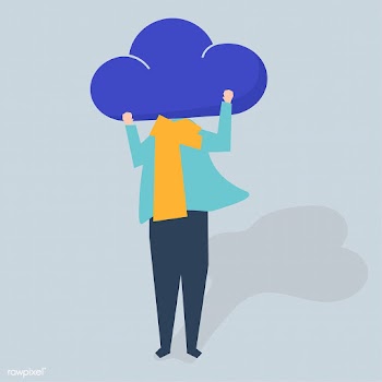 Character of a person with a cloud as a head .. | Free stock vector - 455659